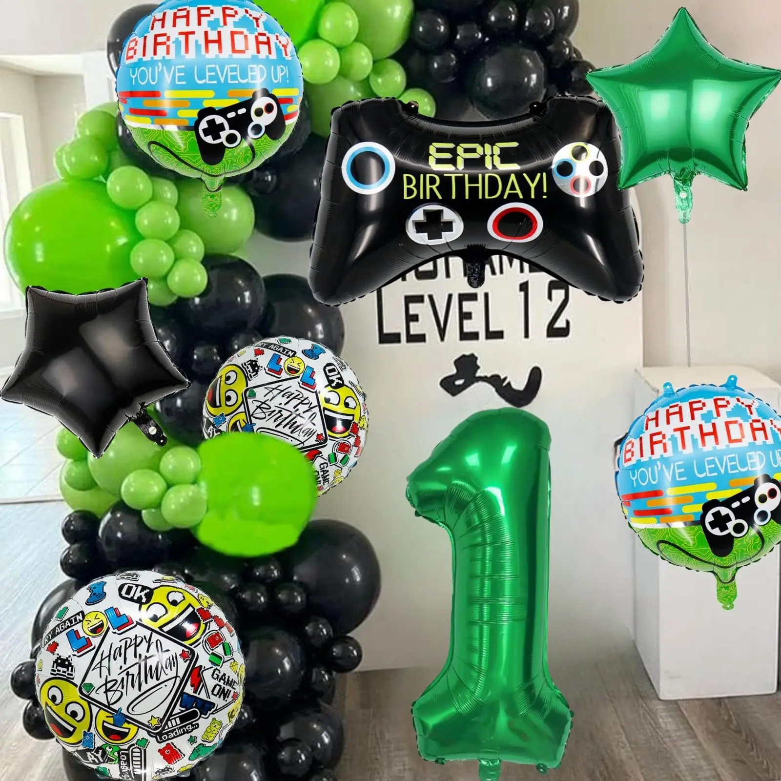 Game control handle black 1-9 aluminum mold digital balloons children\'s birthday toys party decorations game theme partysupplies