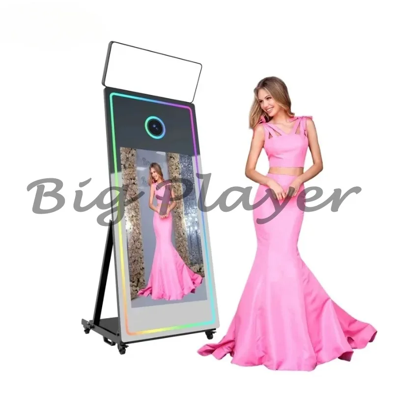 Photobooth Machine Interactive Party Selfie Photo Mirror Booth mit Kamera-Drucker-Software