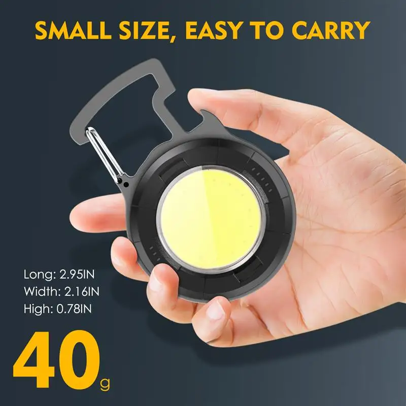 Mini LED Flashlight Work Light Portable Pocket Keychain Lights With Corkscrew Outdoor Camping Lamp With Four-Gear Adjustment