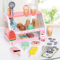 Wooden Ice Cream Pretend Toys  Mini Food Children Toys Wedding Party Bakery Dessert Play House Decoration