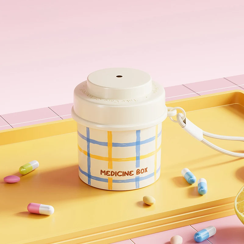 Pill Organizer ABS Plastic Weekly Medicine Case 360 Rotating Moisture Proof Travel Box for Commute Seniors Durable