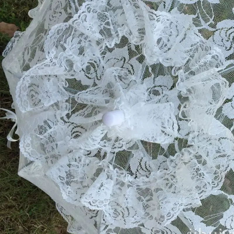 Parapluie creux en dentelle mariée, décoration mariage, accessoires Photo, Rose à Long manche, Umbr