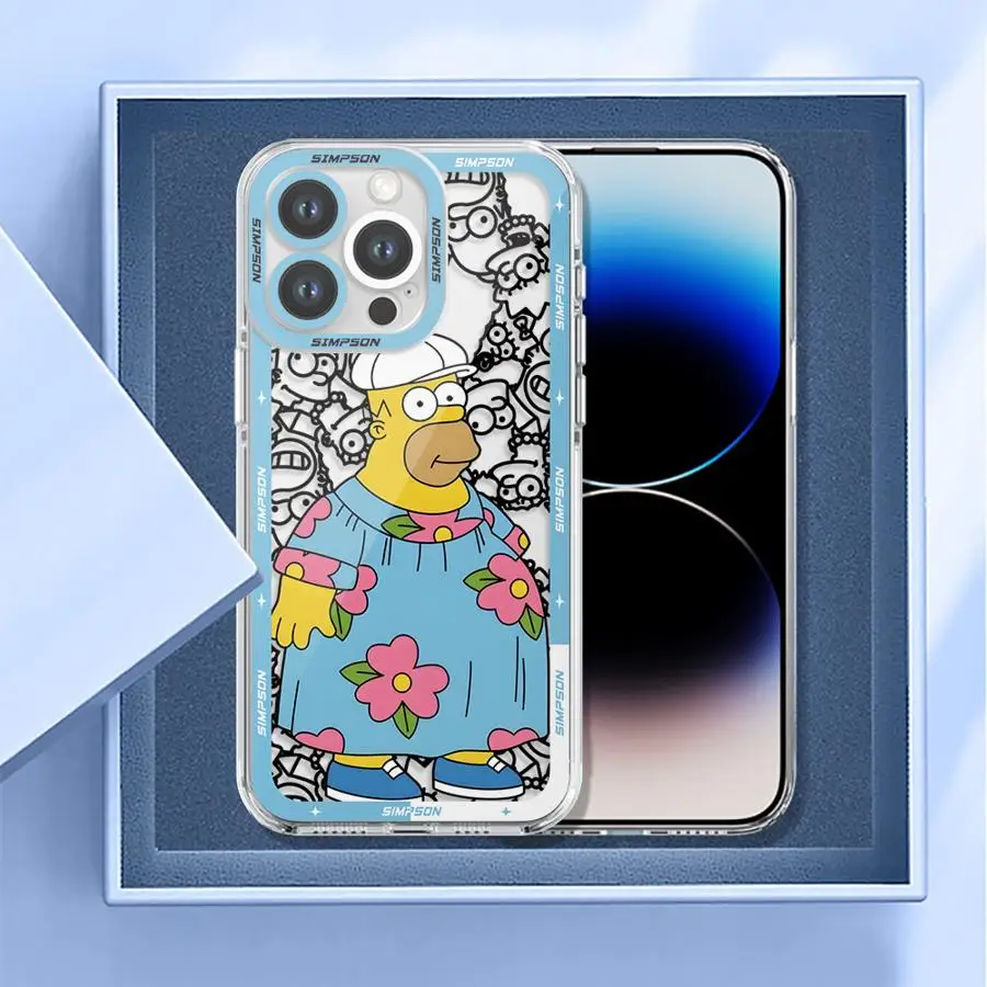 سيمبسون أبي الكرتون لينة غطاء جراب هاتف لابل آيفون 17 الهواء 7 8 SE XR XS 15 14 16 زائد 13 12 11 17 برو ماكس 16e