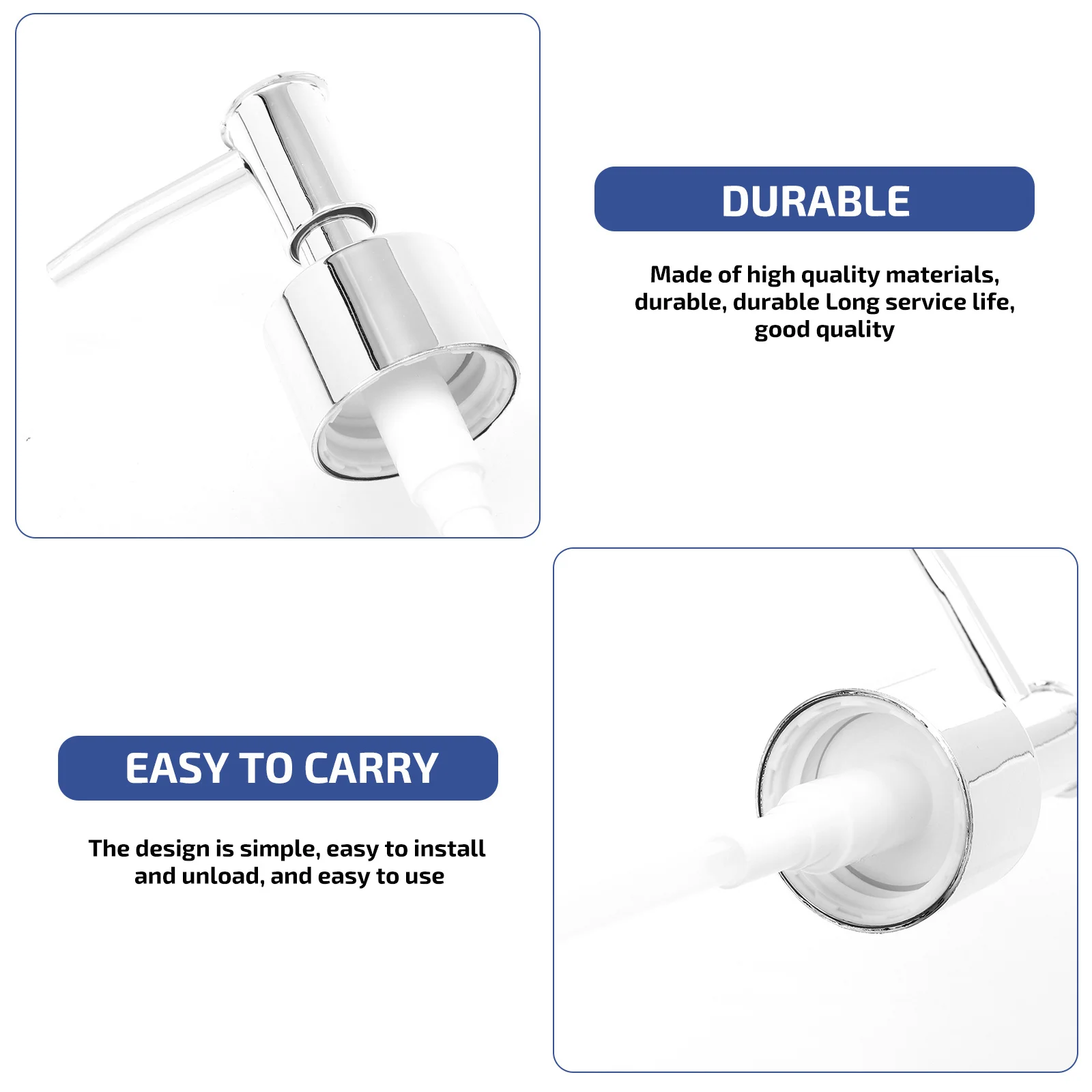 

8pcs Lotion Bottle Pump Head Abs Replacement For Shampoo Soap Dispenser Plastic Pressure Emulsion Nozzle Suitable Shower Gel