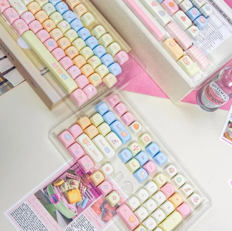 Mifuny Schattige Beer Dagboek Thema Keycaps 139 Toetsen Moa Profiel Keycap Custom Pbt Toets Voor Mechanische Toetsenbord Gaming Accessoires