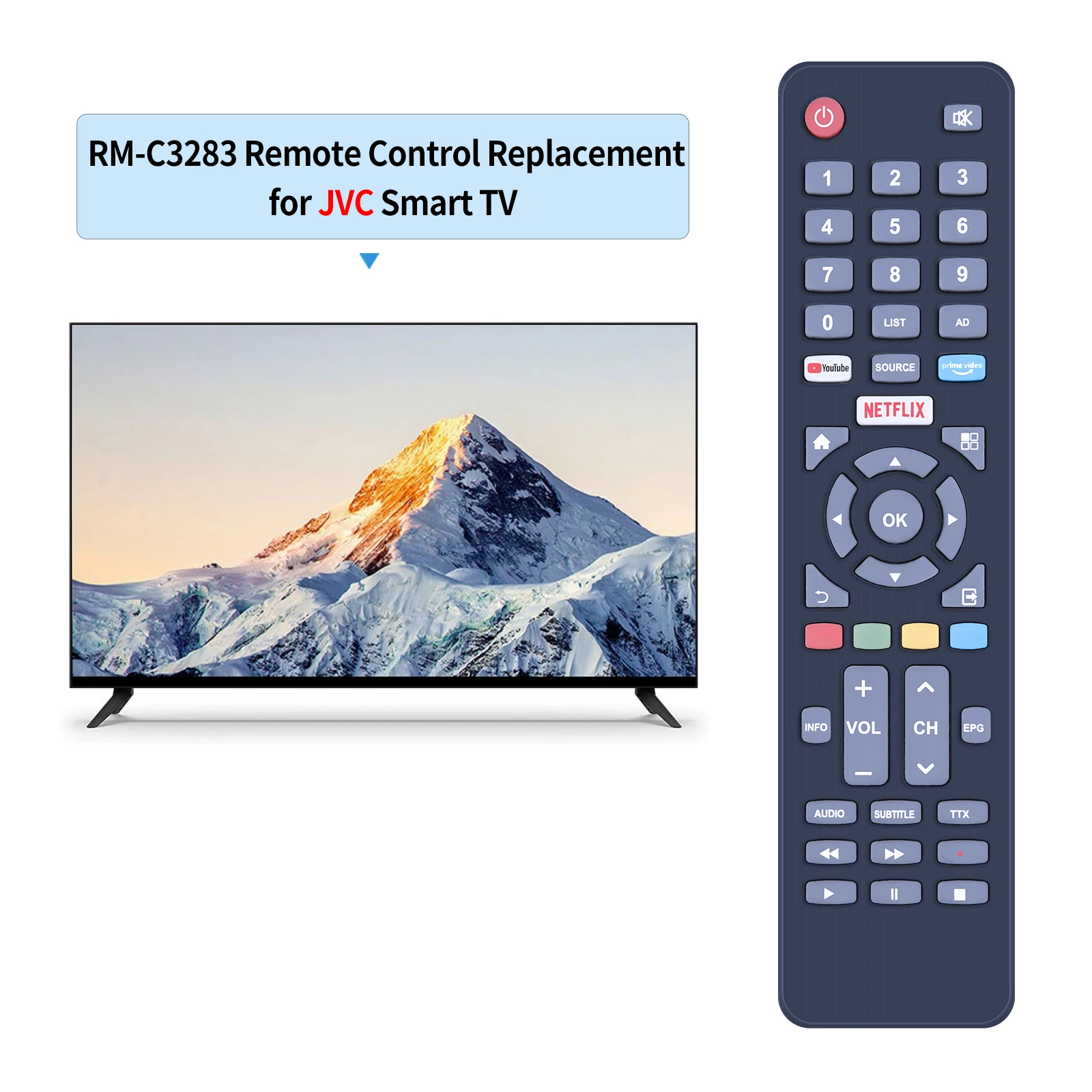 RM-C3283 Remote control for PRISM+  JVC SANSUI smart tv