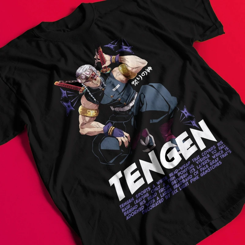 

Demon Killer Shirt Tengen Uzui T-Shirt Tanjiro T-Shirt Muzan Doma Kokushibo Tee Two Dimensions Men and Women Streetwear