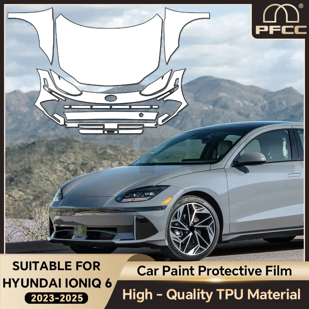 

9Mil For Hyundai Ioniq 6 2023 2024 PPF Pre-cut TPU Paint Protection Film Car Body PPF Bra Anti-Scratch Clear Kit Resistant