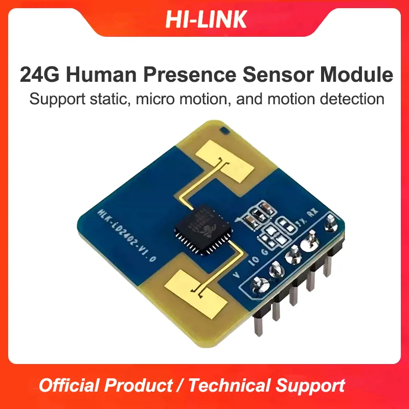 Long Distance 10M Hi-Link Cheap 24G mmWave HLK-LD2402 Human Presence and Moving Radar Sensor Motion Module