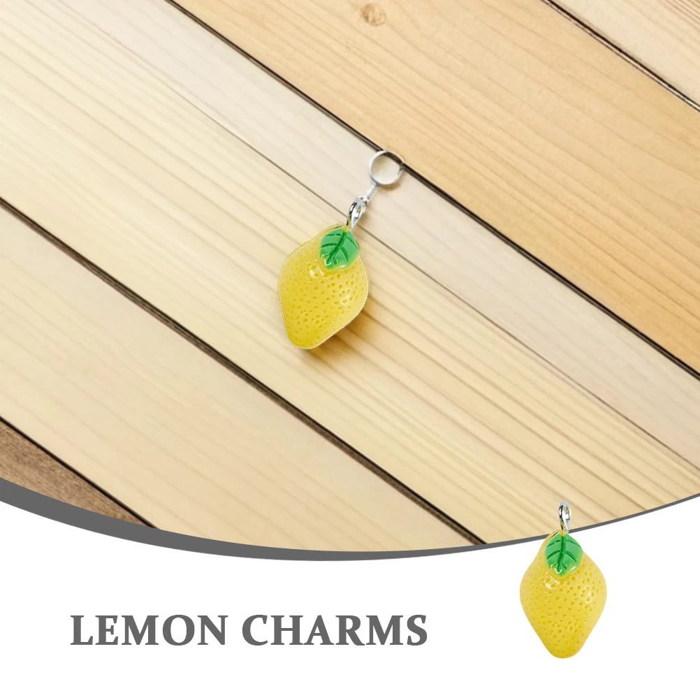 

10 Pcs Lemon Pendant Charms Resin Necklace Earring Fruit Bracelet Mini Summer DIY Jewelry Making Crafts Accessories