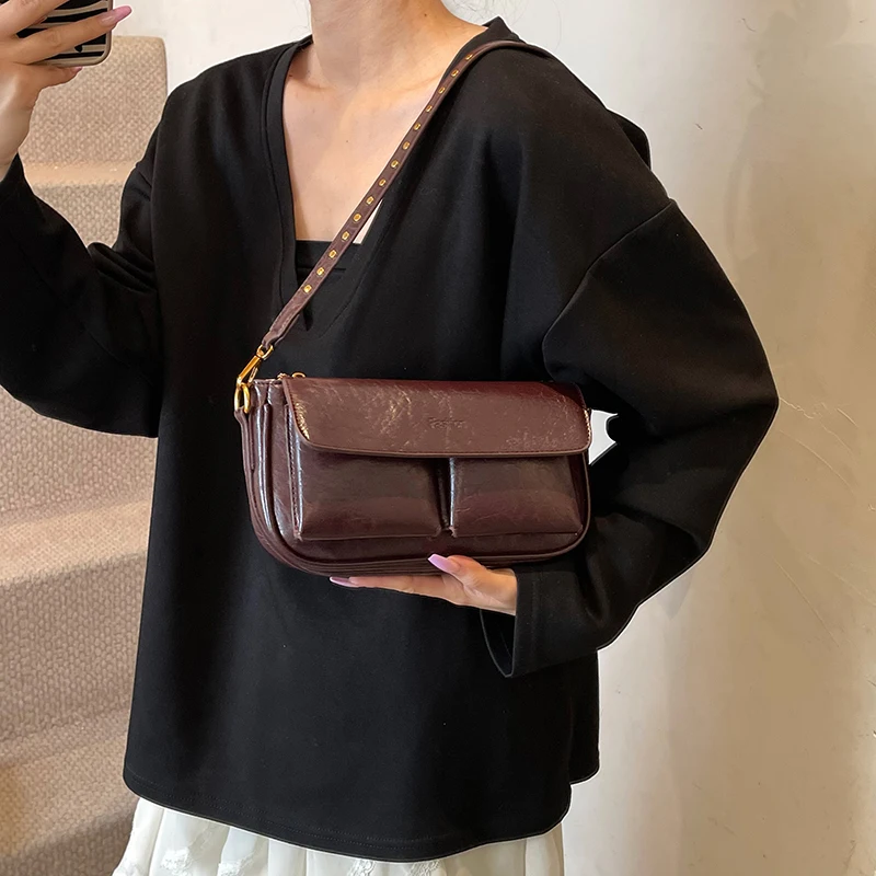 

Fashion Women Brand Handbags Retro Designer PU Leather Shoulder Crossbody Bags New Casual High Quality Small Purses Bolso Mujer