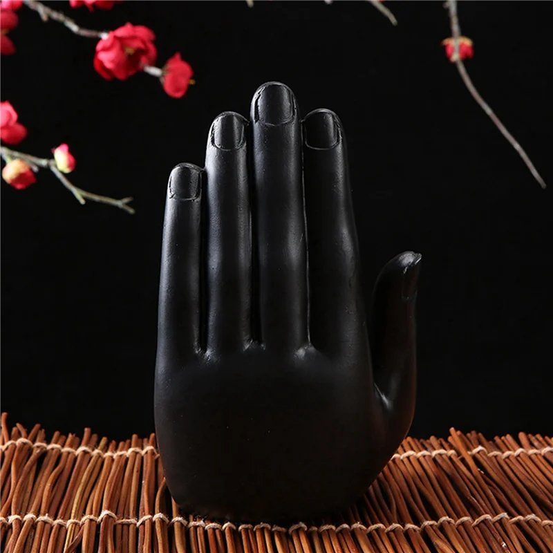 AT29-3X Thai Buddha In The Palm Statue Figurine,Zen Buddha Sculpture-Indoor/Outdoor Decor For Garden,Patio
