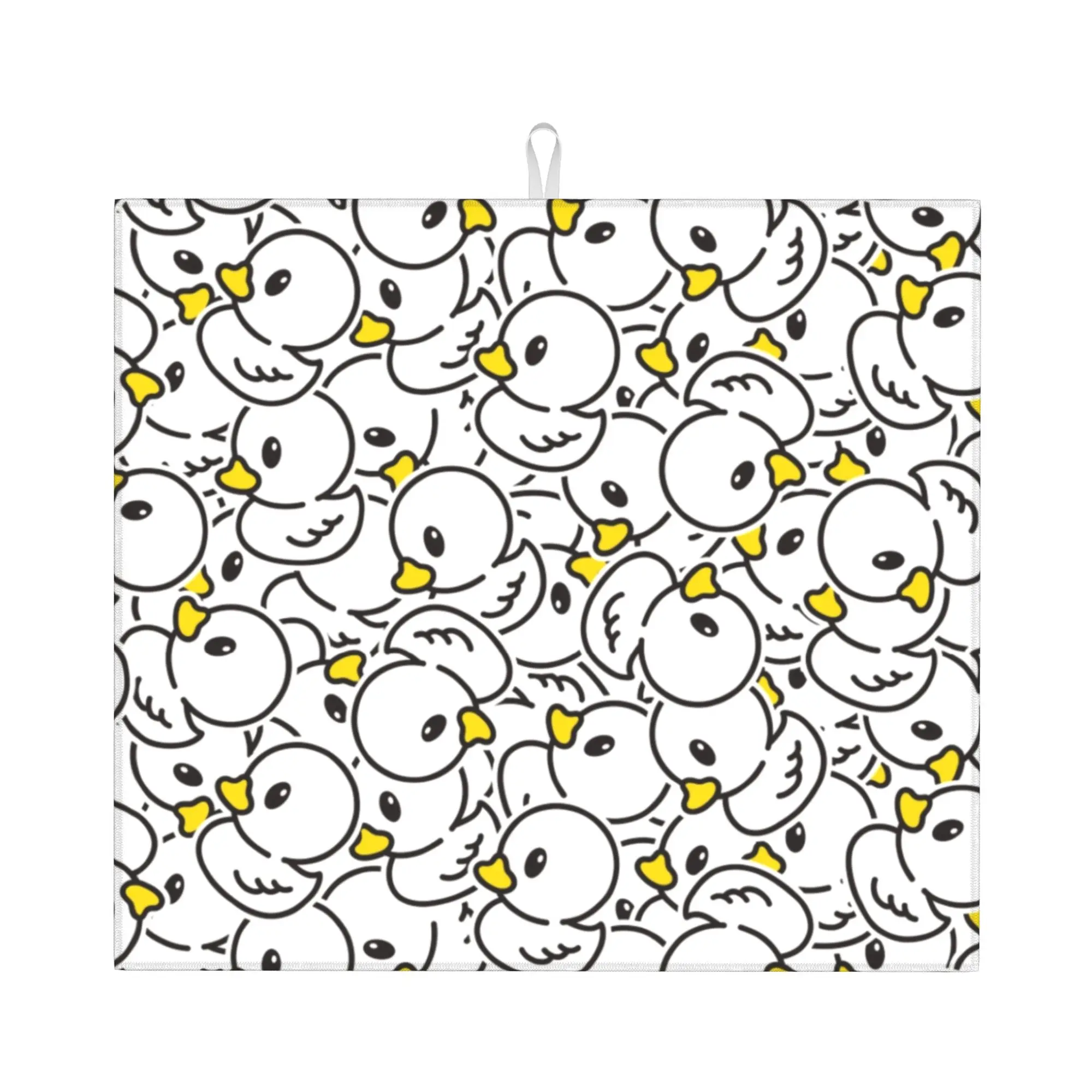 Drying Mat For Kitchen Yellow Colorful Rubber Duck Pattern Barware Tableware Oil Proof Reusable Washable Kitchen Sink Drying Pad