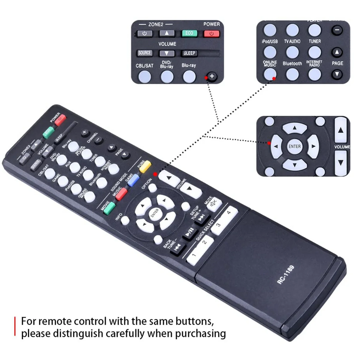 Remote Control RC-1189 Replacement for Denon AV Receiver AVR-S700W AVR-S710W AVR-S720W AVR-X1100W AVR-X1200W AVR-S700