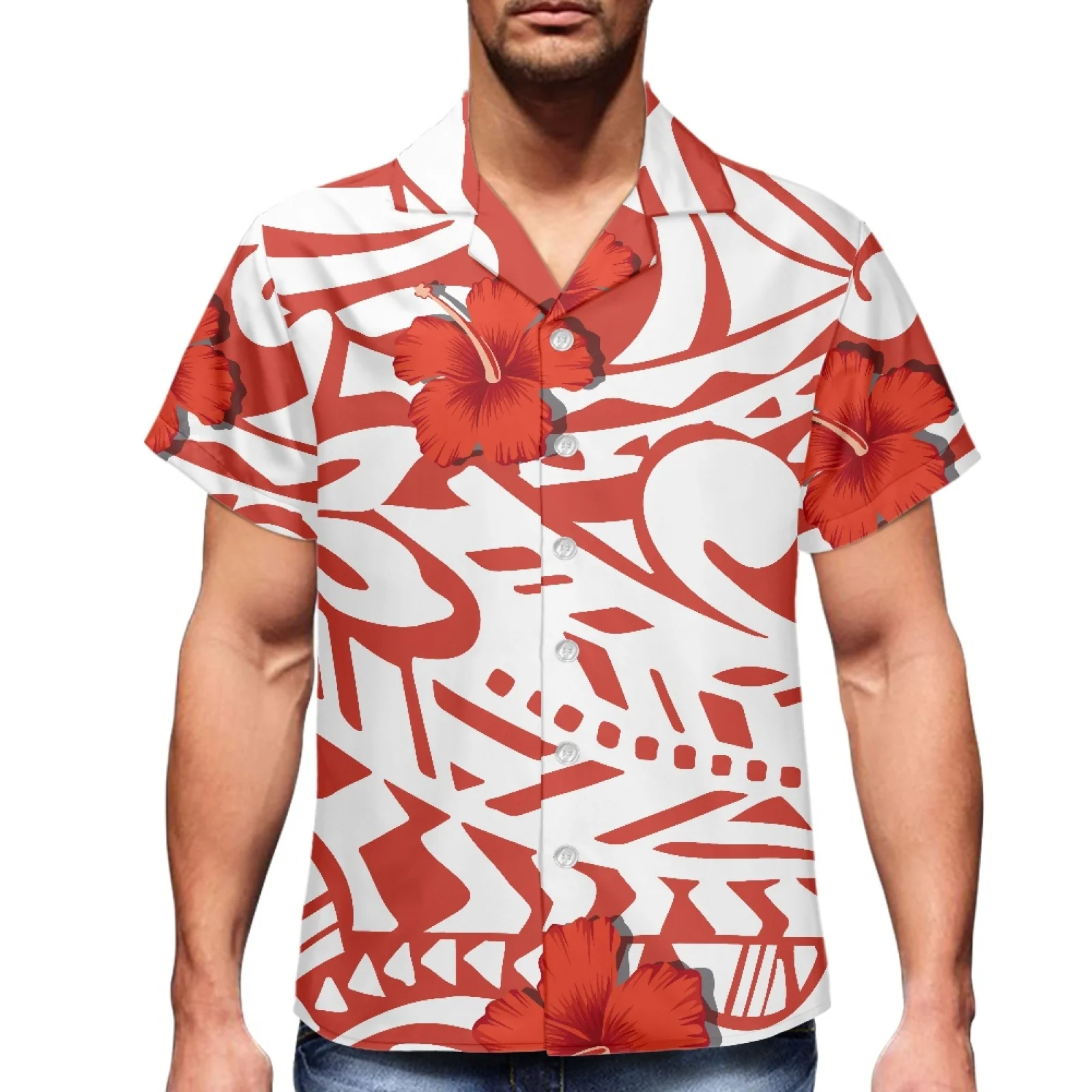 2024 Samona Polynesian Tongan Tribe Design Summer Men's Fashion Casual Shirt Breathable Short Sleeve Soft Comfortable Top