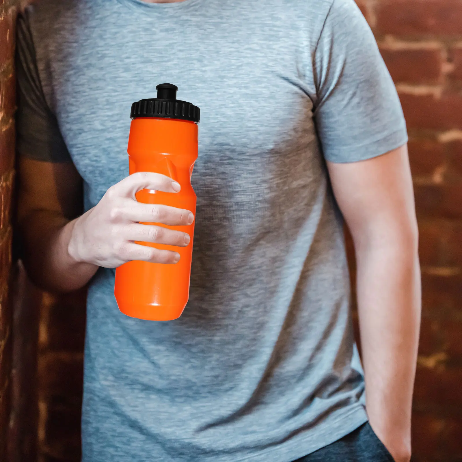 

600ML Black Squeeze Water Bottle for Bike Large Capacity Sports Outdoor Fitness Gym Workout Reusable PP Leak Proof Easy to Carry