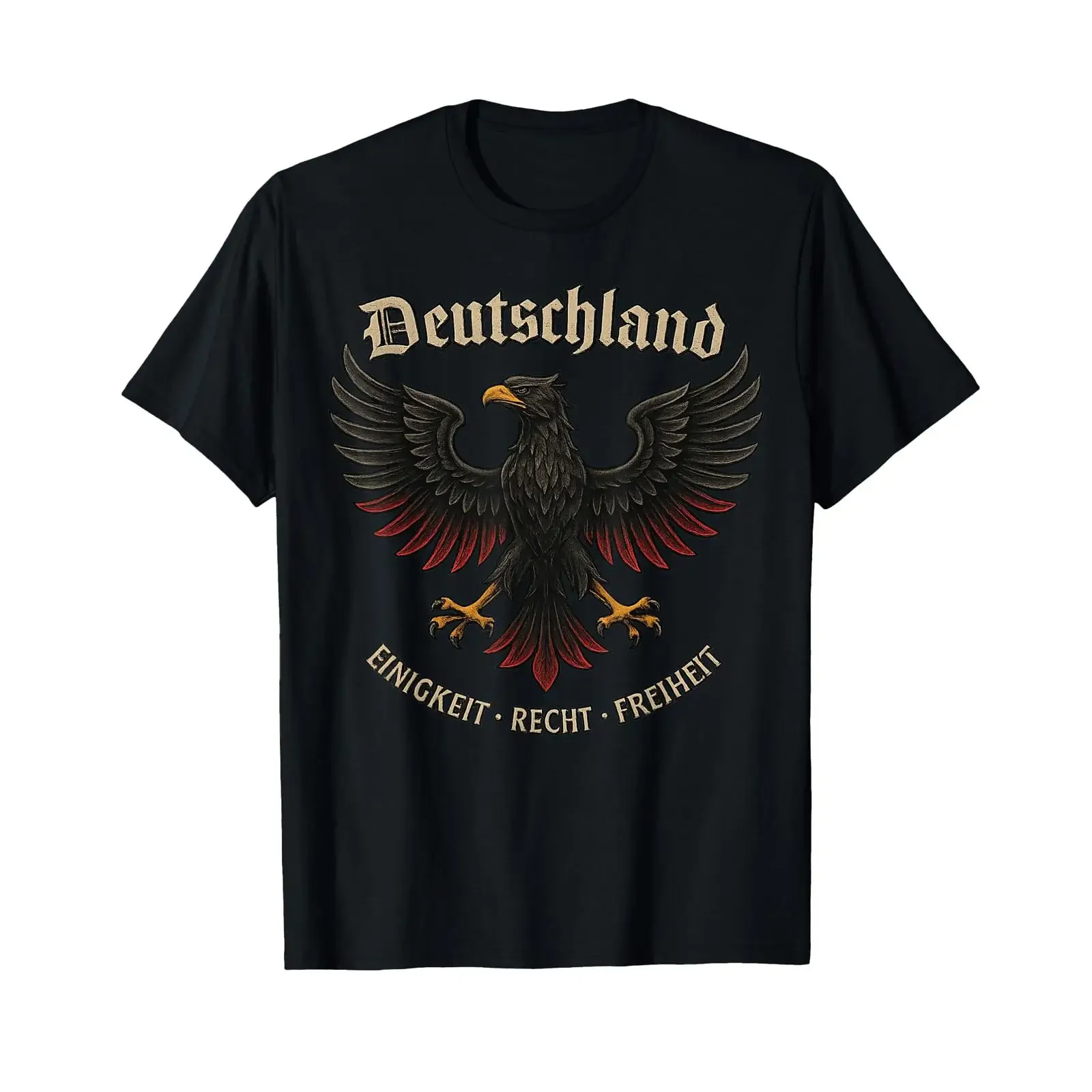 T Shirt with German Eagle Retro Unity Right Freedom vintage Washed graphic Casual Comfortable Versatile Breathable homme
