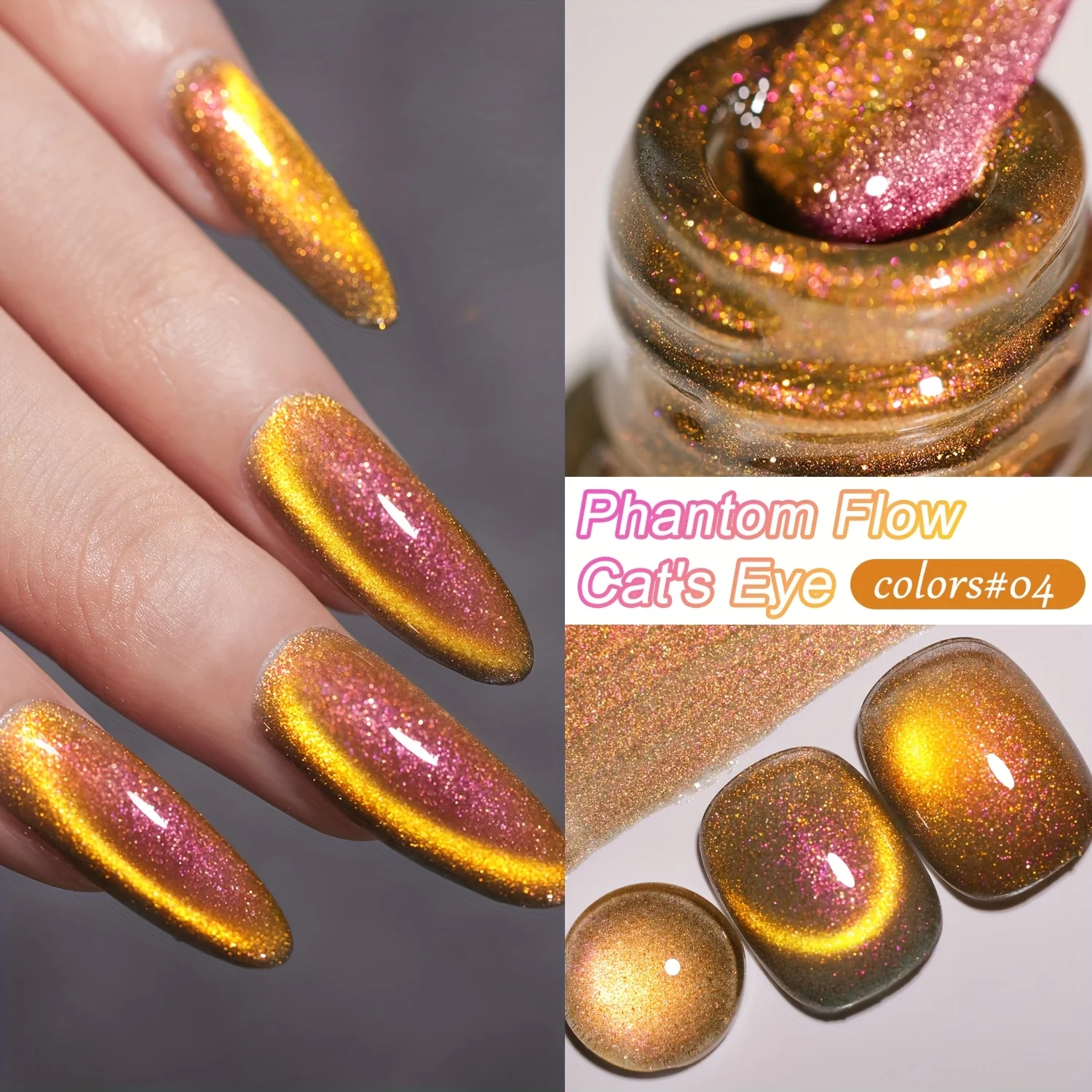 XEIJAYI 1pc 10ml Cat Eye Magnetic Gel Nail Polish Removable UV LED Light for Women - Magnetic Stick Not Included