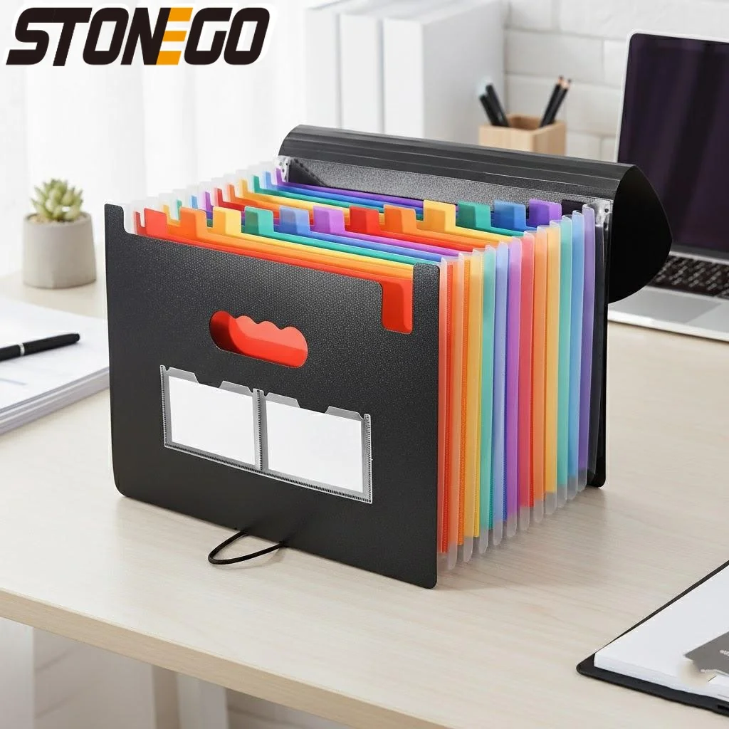 

Прочный водонепроницаемый органайзер для документов с 13/25 отделениями, трехсторонними застежками и клапанами, сумка для хранения офисных документов