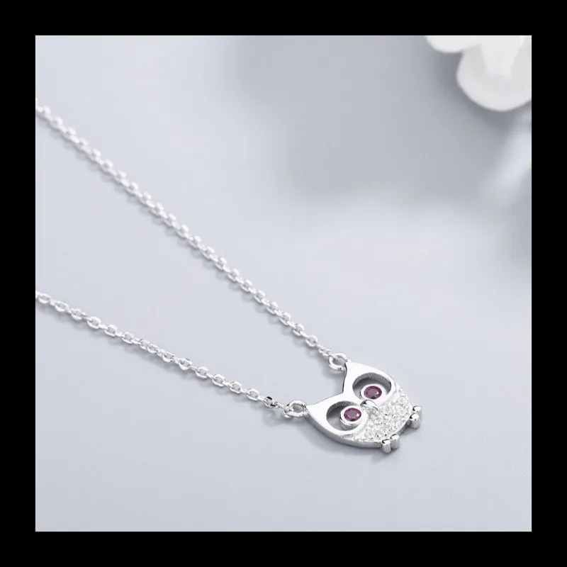 

Лидер продаж S925 серебро милая сова инкрустированная бриллиантовой подвеской на ключице высокое качество нишевое женское ожерелье женское