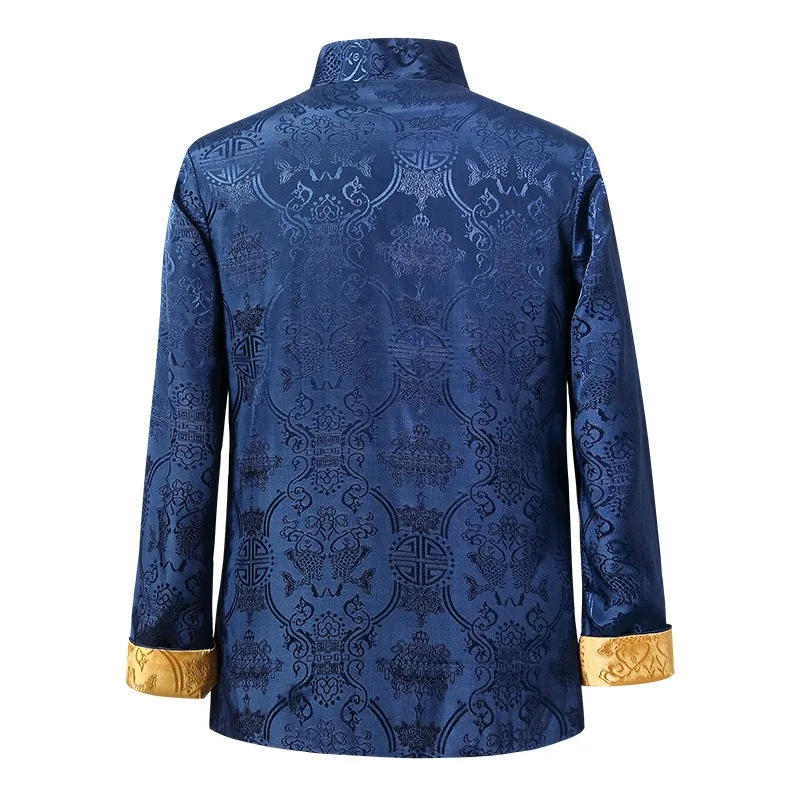 Spring/Fall Season Men's Long-Sleeve Chinese-Style Jacket Relaxed Fit Casual Reversible Jacket Everyday Leisure Wear