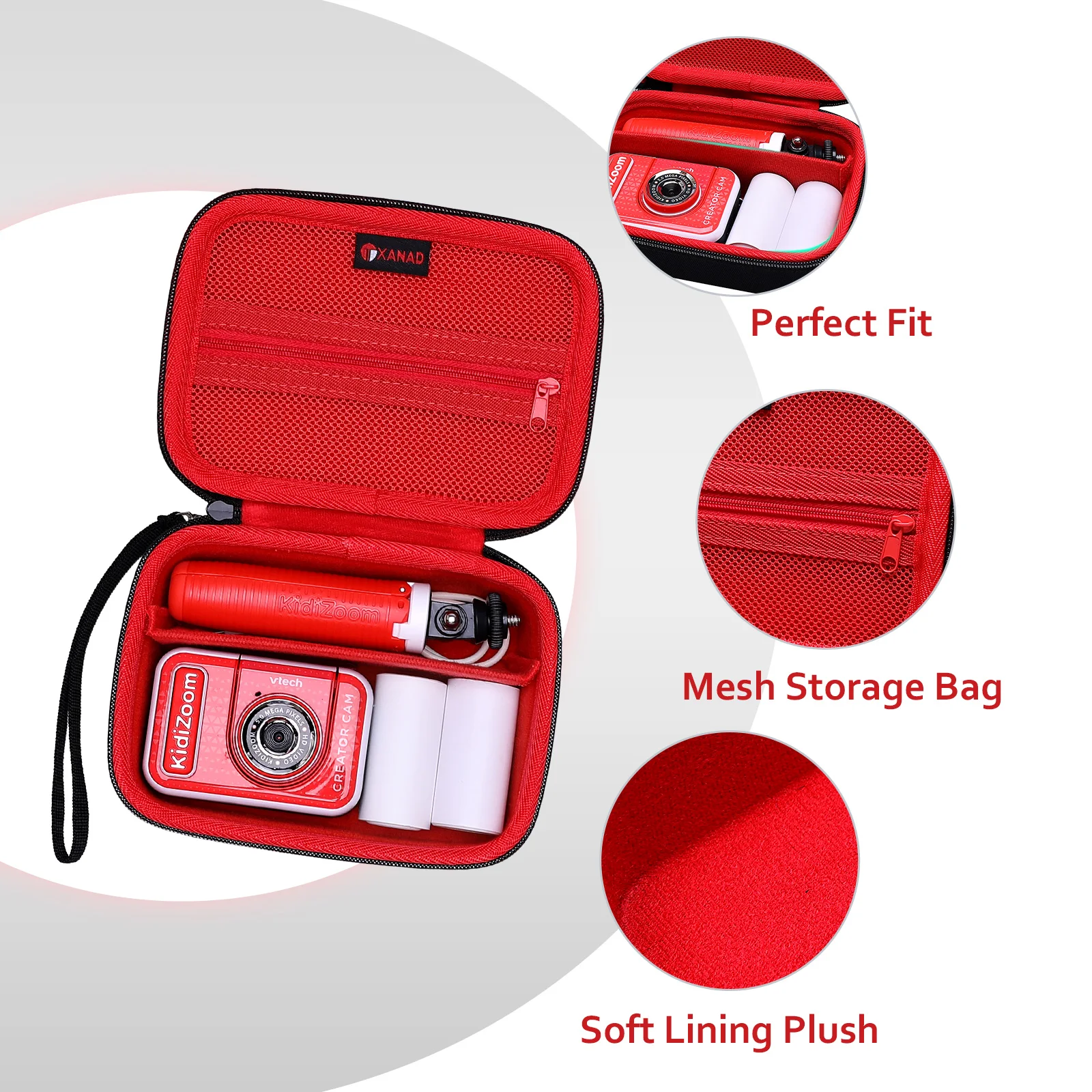 Estojo rígido para câmera de vídeo infantil VTech KidiZoom, à prova de choque à prova d'água, bolsa de transporte de viagem (câmera não incluída)