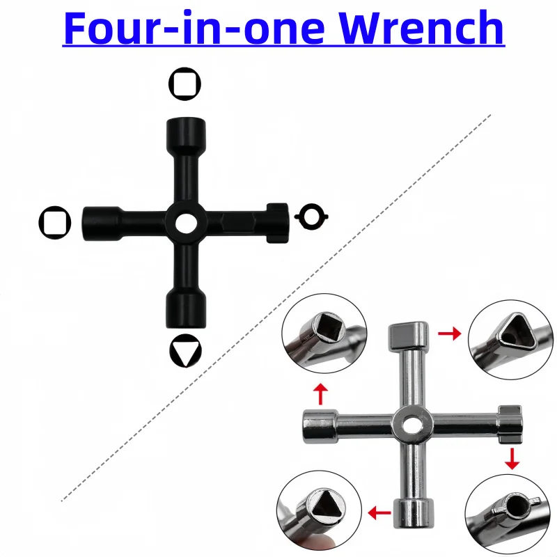 

Electric Cabinet Car Elevator Cross Key Wrench Water Meter Valve Key Internal Triangle Wrench Multi-purpose Tool Portable