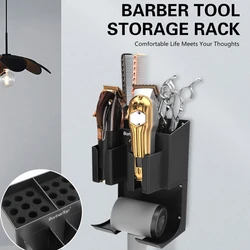 Barbertop Wall Electric Clipper Rack Hair Trimmer Shaver Holder Mounted Hair Dryer Barber Storage Box Salon Practical Tool