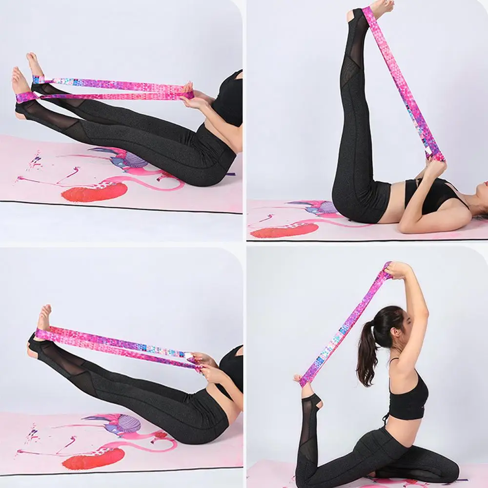 Multicolor Exercise Stretch Sports Accessories Yoga Mat Strap Belts Yoga Belt Carry Straps Sport Sling Shoulder