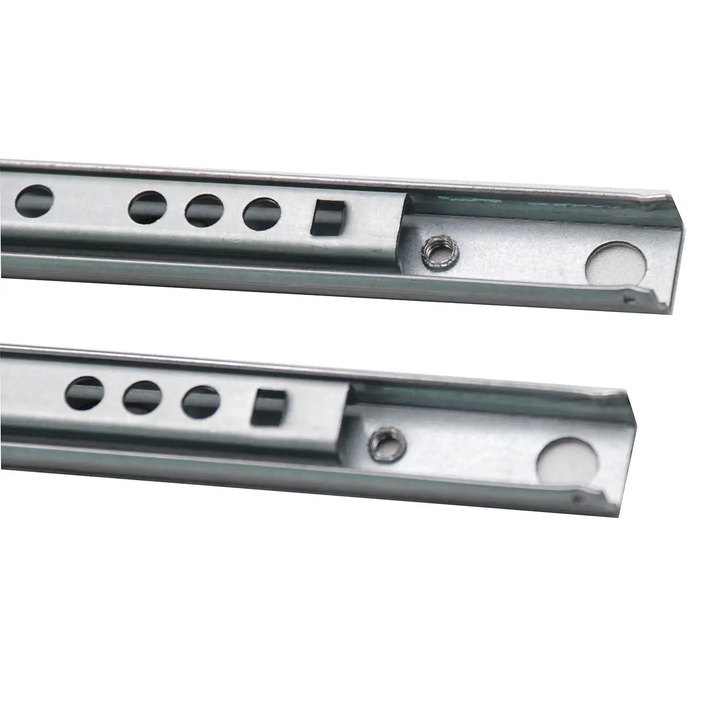 1Pair 8"-16" Drawer Slide 17mm Wide Two-section Ultra-narrow Mmini Ball Slide Steel Cabinet Two Way Chute Rail