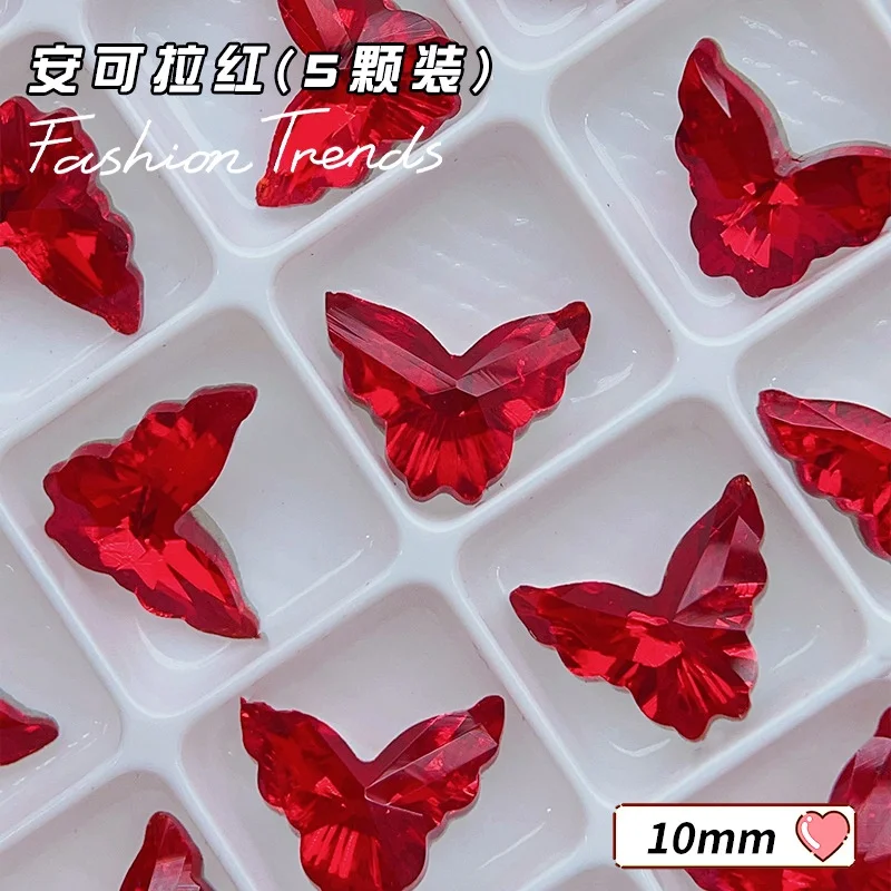 K9 Crystal 8x10mm Angel-Shaped butterfly diamonds Pointed bottomed Gems Used for earrings necklaces Nail Jewelry accessory