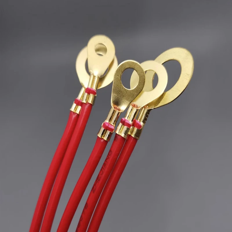 100pcs Ring Cable Lugs Crimp Terminals Gold Brass / Silver M3 M4 M5 M6 M8 M10 Toes Shoes For Electrical Screw Wire Connectors