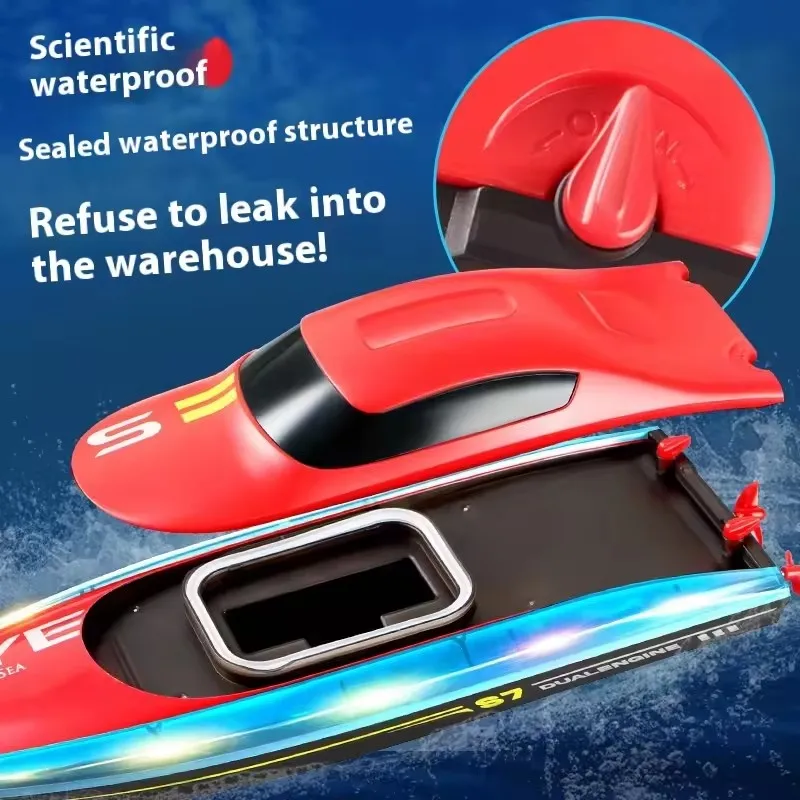 

32CM Large Smart Alarm Electric Remote Control Boat 2.4G Off Water Sensing Capsize Reset Waterproof High Speed RC Boat Speedboat