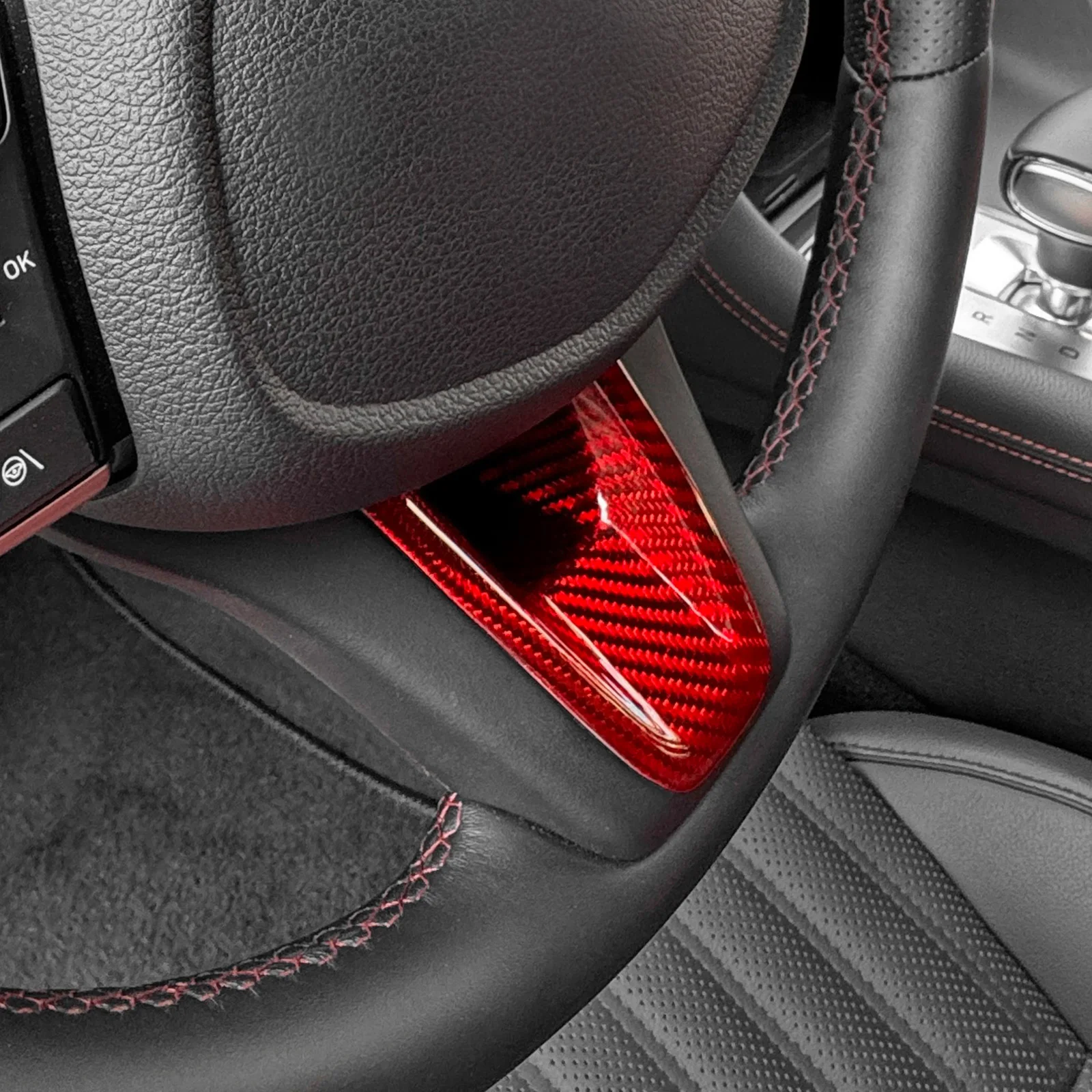 

Автомобильный интерьер из натурального углеродного волокна, украшение рулевого колеса, наклейка для Genesis G70 2017-2022 G80 2020 +