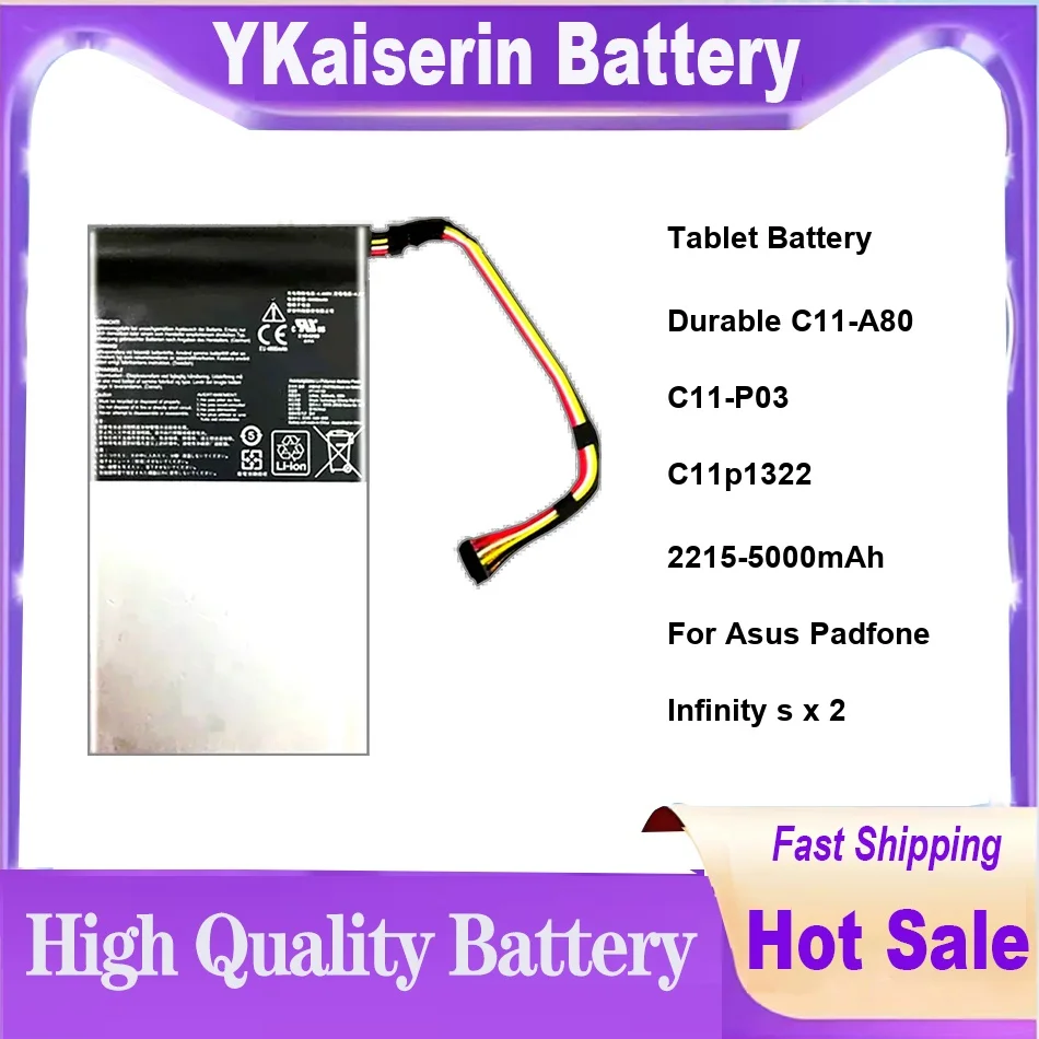 Tablet Battery Durable C11-A80 C11-P03 C11p1322 2215-5000mAh For Asus Padfone Infinity s x 2