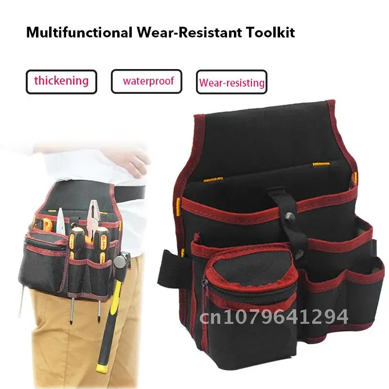 Tool Bag Waist Pockets Electrician Belt Waist Pocket Case High Capacity Tool Oganizer Bag Carrying Pouch Home Tools Storage Bag