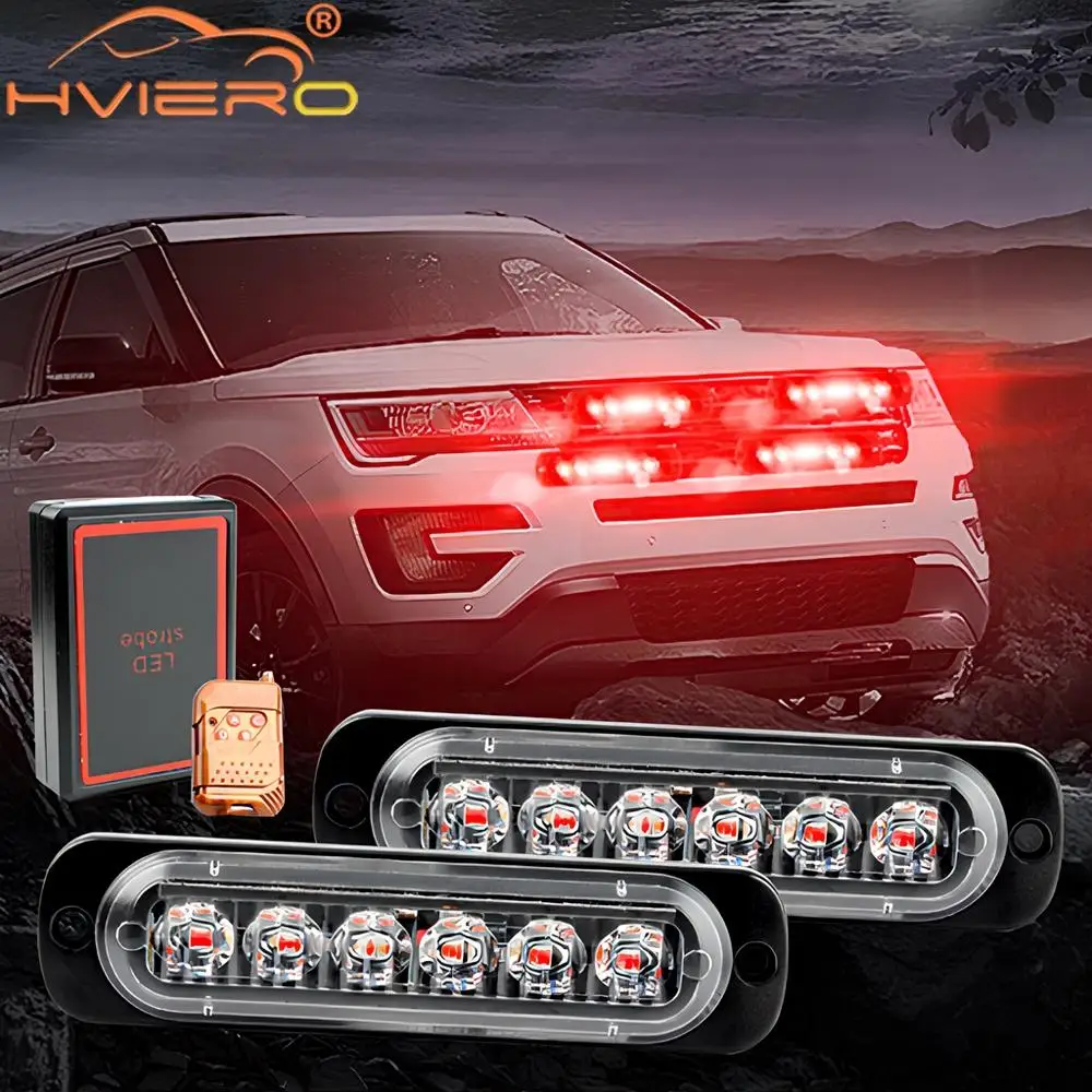 24LED Wireless Car Strobe Emergency Signal Flash Warn Light Trailer Automatic Truck Modification Accessories Modify DC 12-24V