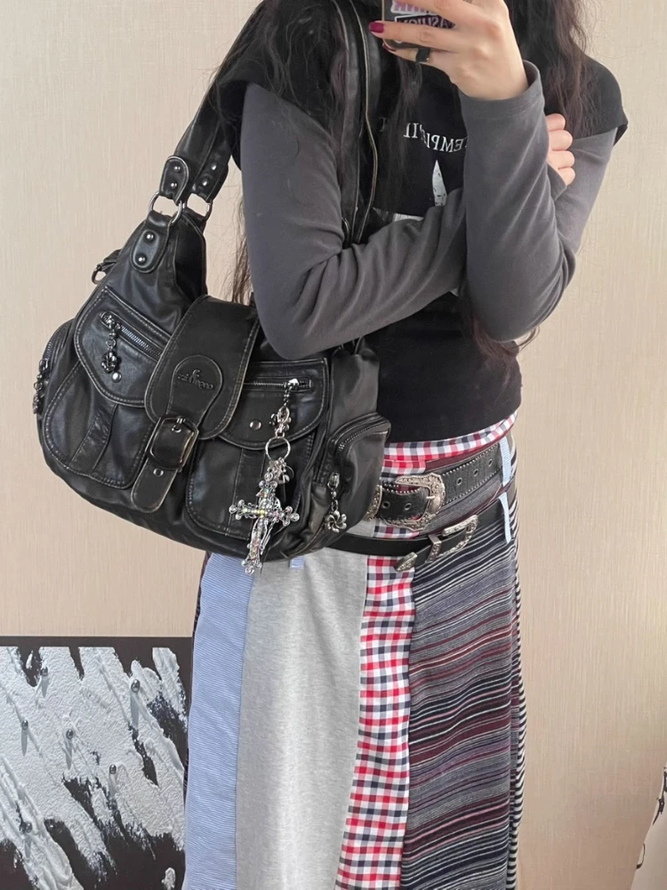 Designer Brand Retro Single Shoulder Crossbody Large Capacity Multi-pocket Soft Leather Bags for Women Hot Selling