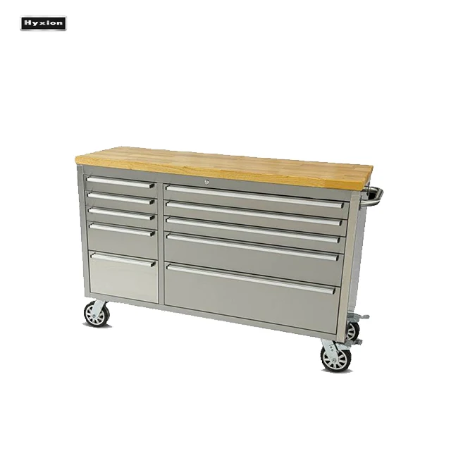 Stainless Steel Cabinet Kitchen Stainless Steel Storage Rolling Bench CART WITH WHEELS With Tools For Garage