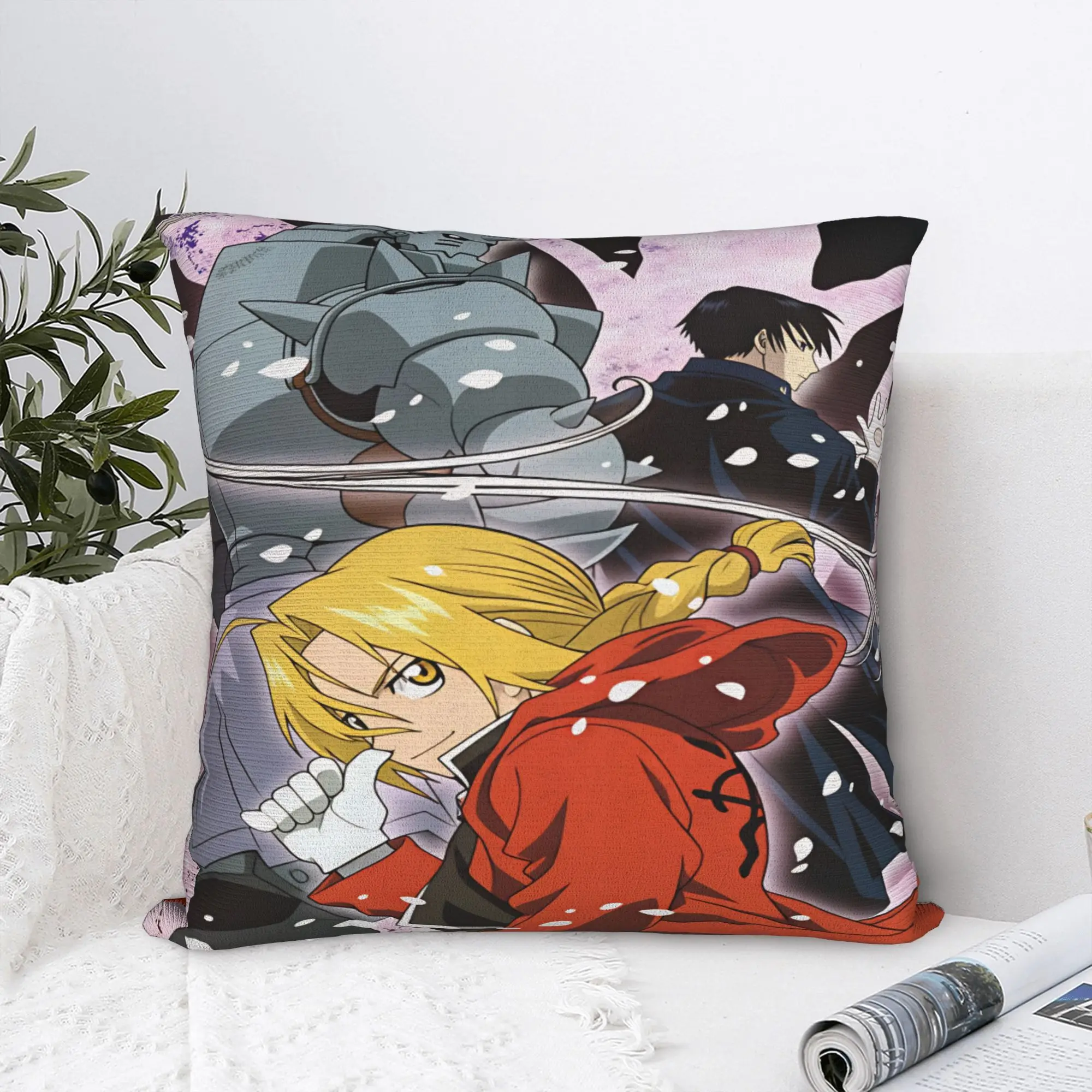 Roy Mustang Pillow Cover Fullmetal Alchemists Fashion Pillow Case For Wedding Party Home Decor Soft Pillowcases Birthday Present