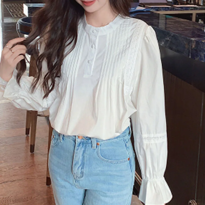 Fashion O-Neck Women Blouse Long Sleeve Blouse Shirt Women Tops Blouses Shirts Blusas Para Mujer Blusas Camisas De Mujer M382