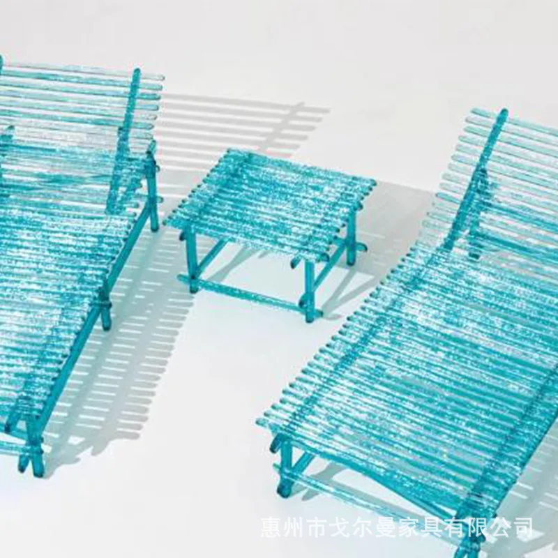 Transparent coffee table outdoor