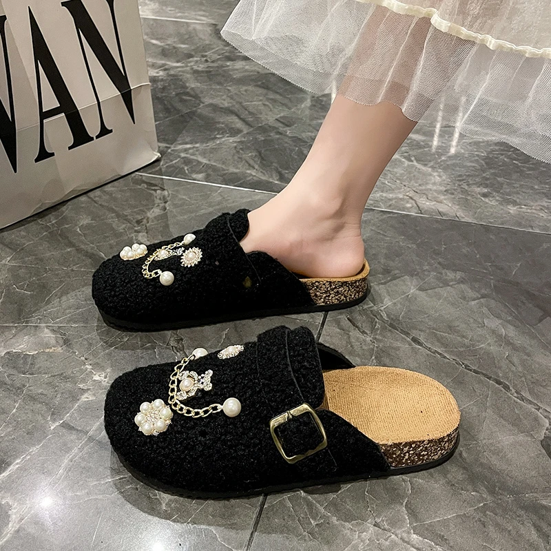 حذاء أبيض، حذاء ماري بوركون، 2025 حذاء مثقوب بنعل سميك عصري وعصري، نصف شبشب قديم #2