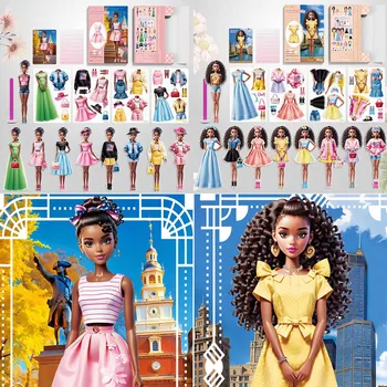 Yeni Sıcak Manyetik Giydirme Çıkartmalar Oyuncak Karikatür Elbise Değişen Manyetik Çıkartmalar Kağıt oyuncak bebekler Çocuklar Kızlar için Doğum Günü