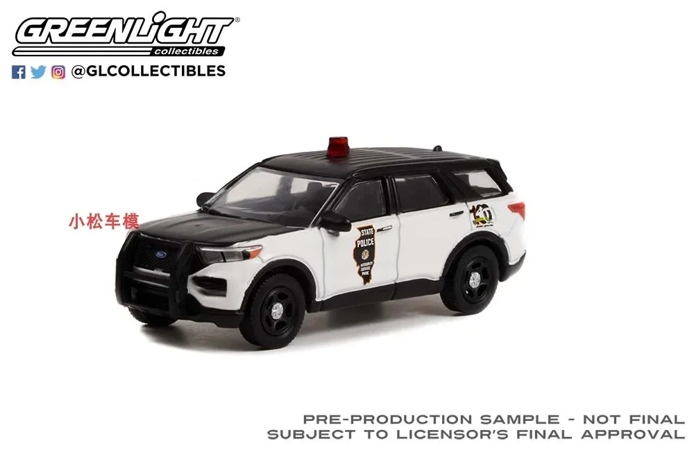 Model 1:64 2022 Ford Police Explorer Illinois Police Vehicle Car Model