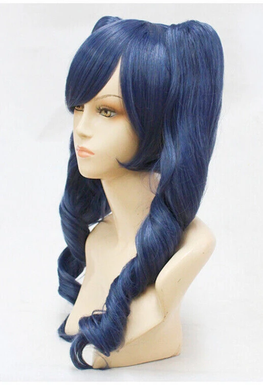 Braids Women's  Long Curly Dark Blue Wig