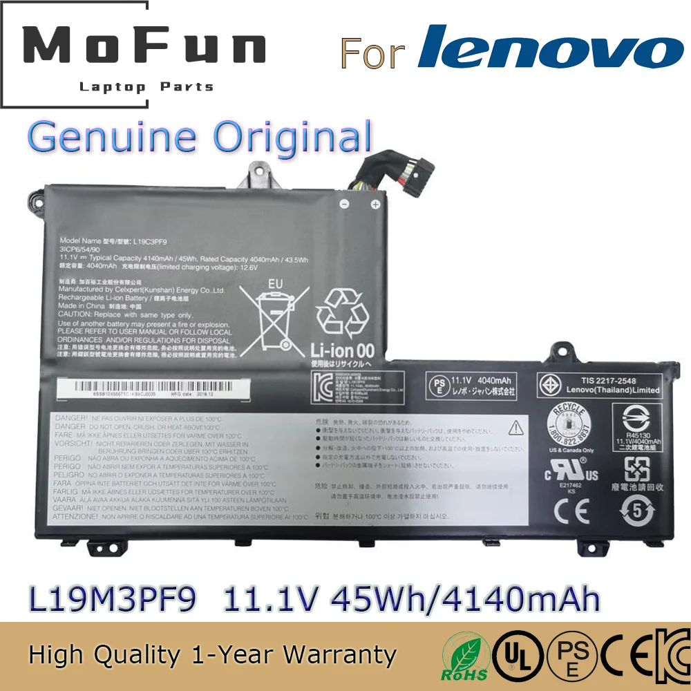 

Brand New Original L19M3PF9 11.1V 45Wh Laptop Battery for Lenovo K4E E4 ThinkBook 14-IML 15-IIL L19L3PF8 L19C3PF9