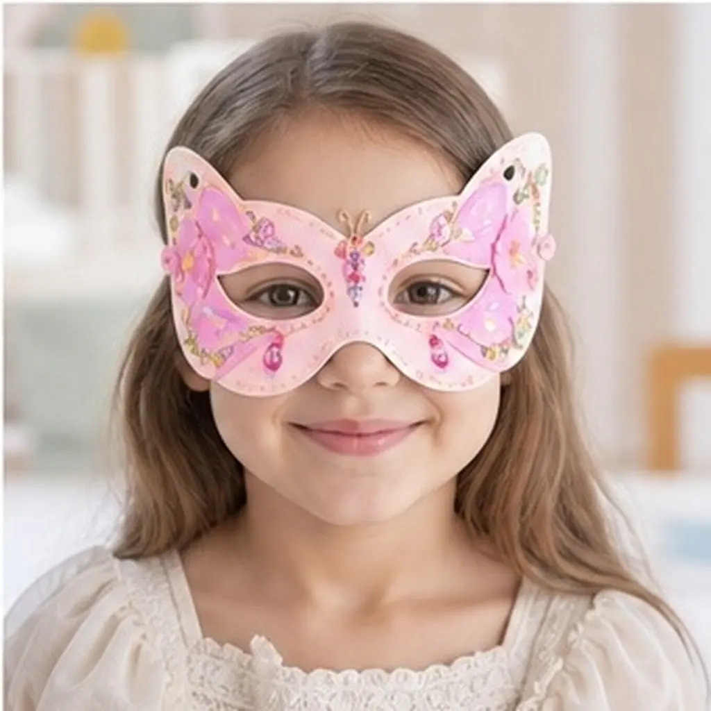 40Pcs 's Graffiti Masks Blank White Paper Masks DIY Paintable Half Face Masquerade for Parties School Art Activities