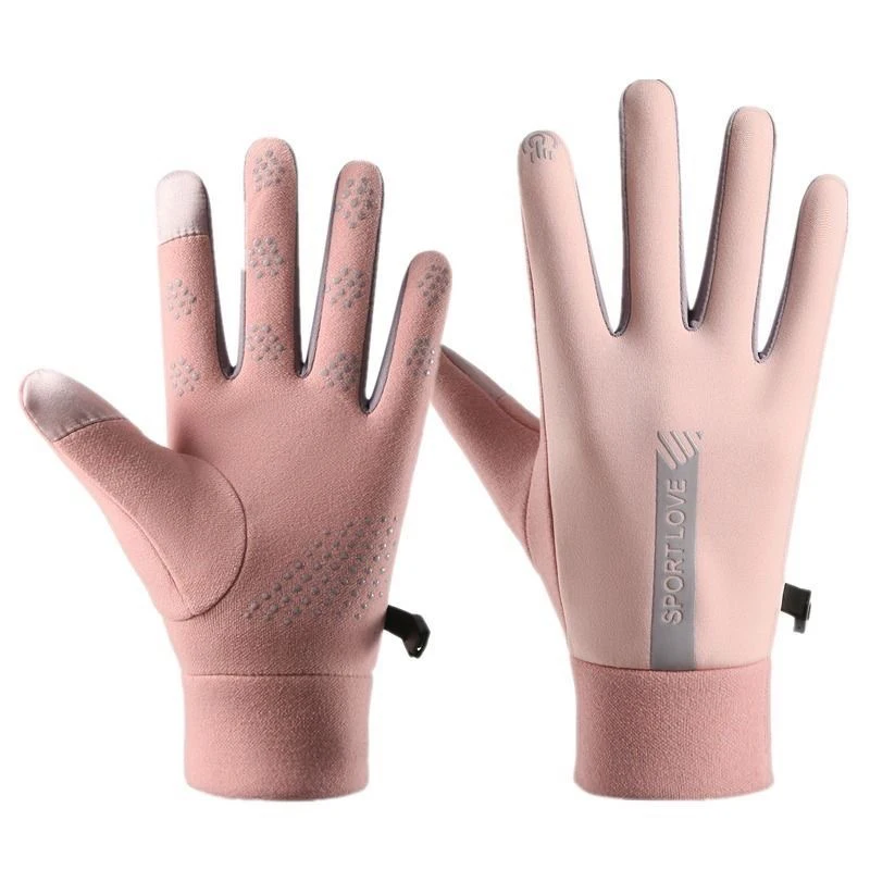 Winter Motorcycle E-bike Riding Gloves, Thick Fleece Lined, Windproof & Cold Proof, Anti-slip Touchscreen Gloves for Men Women C