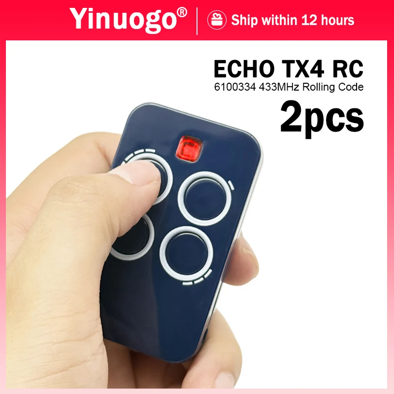 

2pcs YNG172 ECHO TX4 RC 6100334 Electric Gate Remote Control Garage Door Opener 433MHz Compatible With BRAVO TX4 / BRAVO TE4433H